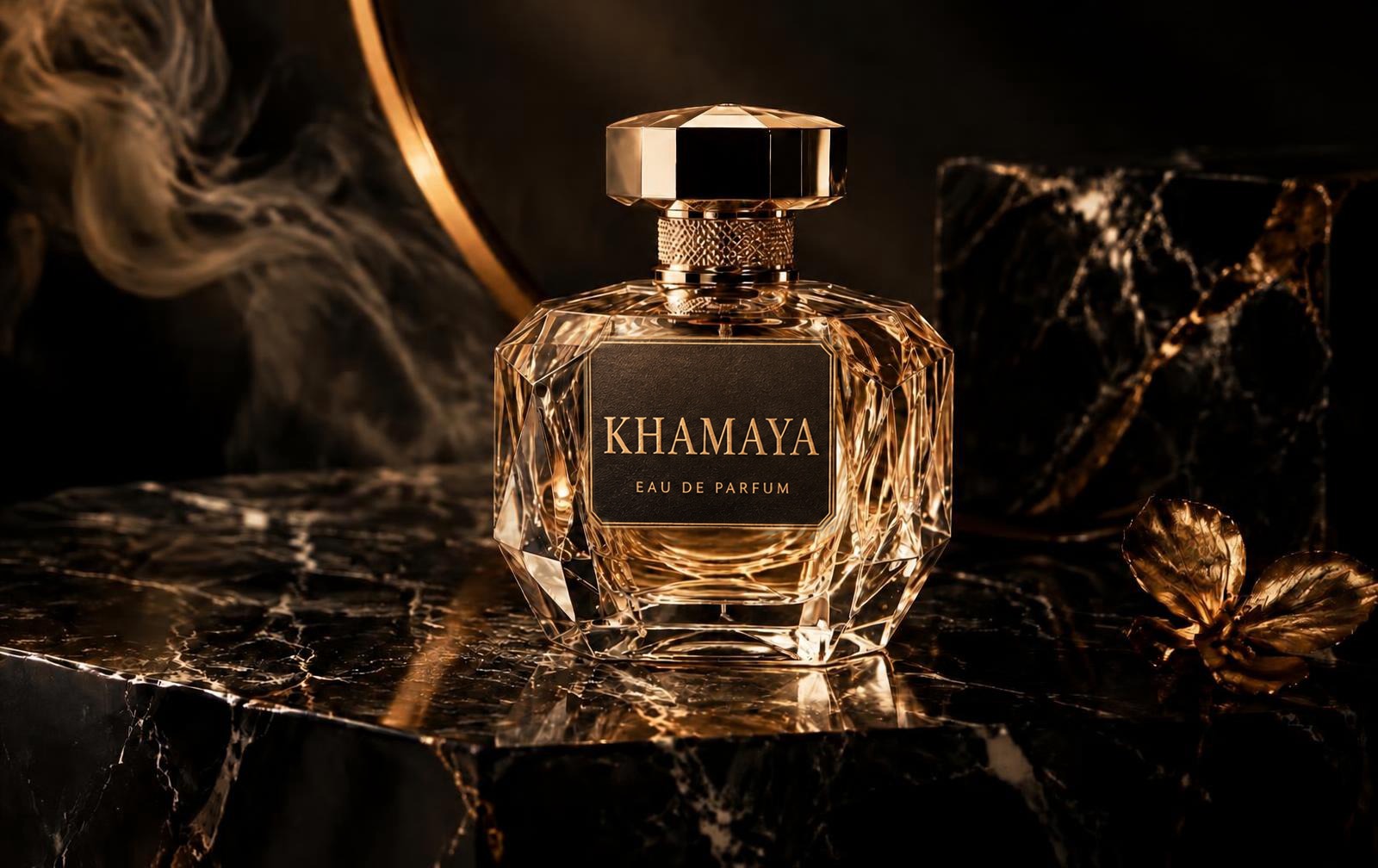 Khamaya eau de parfum on black marble